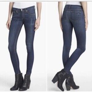 RAG & BONE Jeans Womens 29 Woodford Heritage Skinny Ankle Blue @k9 #W1502K520